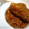 Oven Baked Chicken with Pumpkin Enchilada Sauce