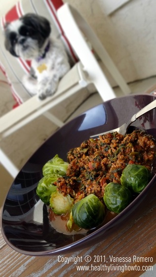 Brussel's Sprouts, Grass-fed Ground Beef, Veggies
