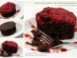 Chocolate Snack Cake with Raspberry Sauce