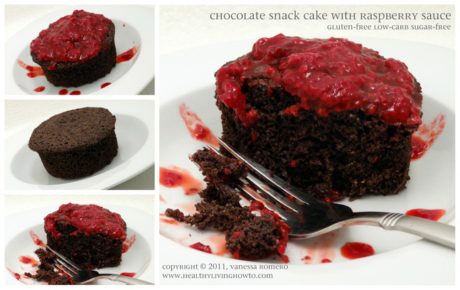 Chocolate Snack Cake with Raspberry Sauce