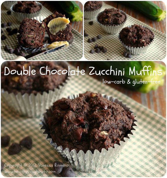 healthy double chocolate zucchini muffins