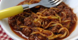 "Spaghetti" with Meat Sauce