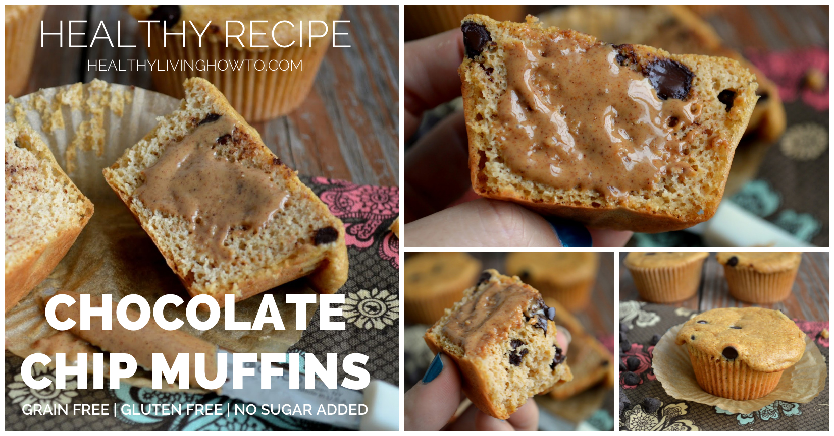 Healthy Recipe Chocolate Chip Muffins | healthylivinghowto.com