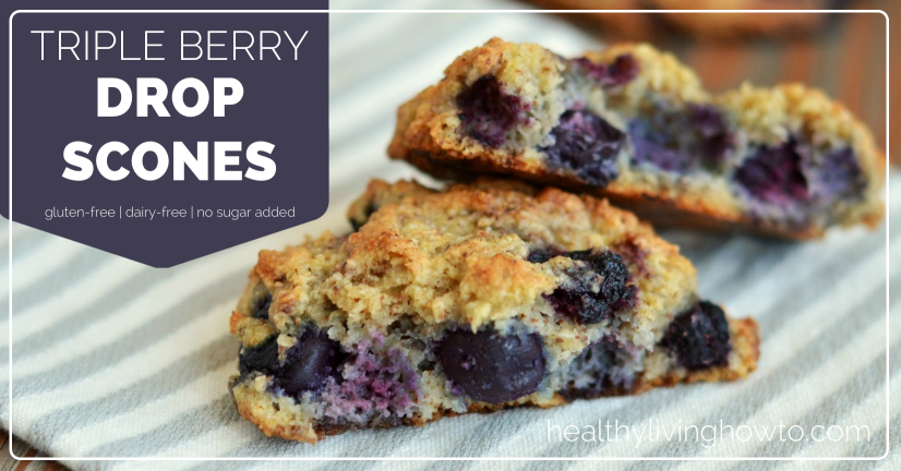 Triple Berry Drop Scones | healthylivinghowto.com